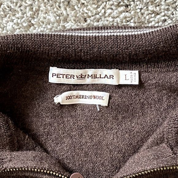 Peter Millar Men's 1/4 Zip Merino Wool Sweater Size Large - Picture 5 of 6